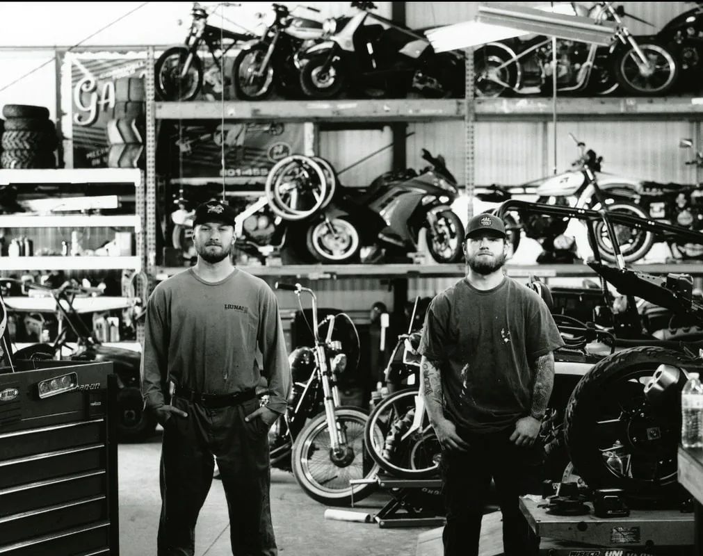 Brothers Everestt and Ezra Masters, owners of OHV Service Center & Fab, in their shop